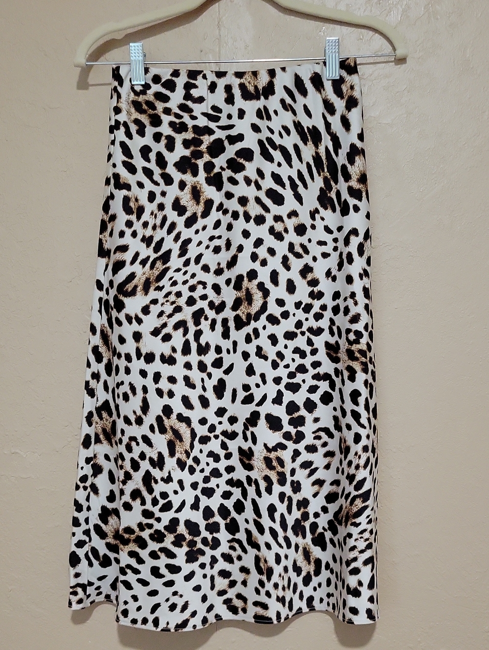 LOFT Animal Print Midi Skirt in White, Black and Brown